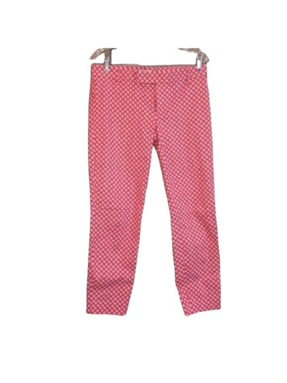 Gap Slim Cropped Stretch Pants Pink/White/Blue Geometric Print Size 4